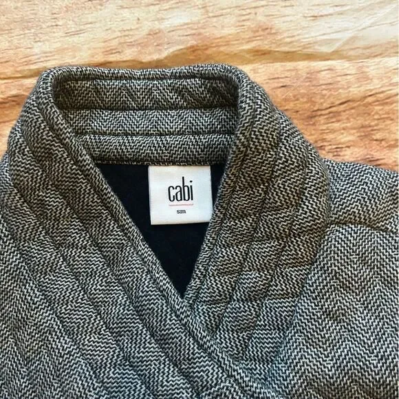 Women’s CAbi Quilted Herringbone Moto Jacket Size Small style # 3025 - Picture 6 of 6